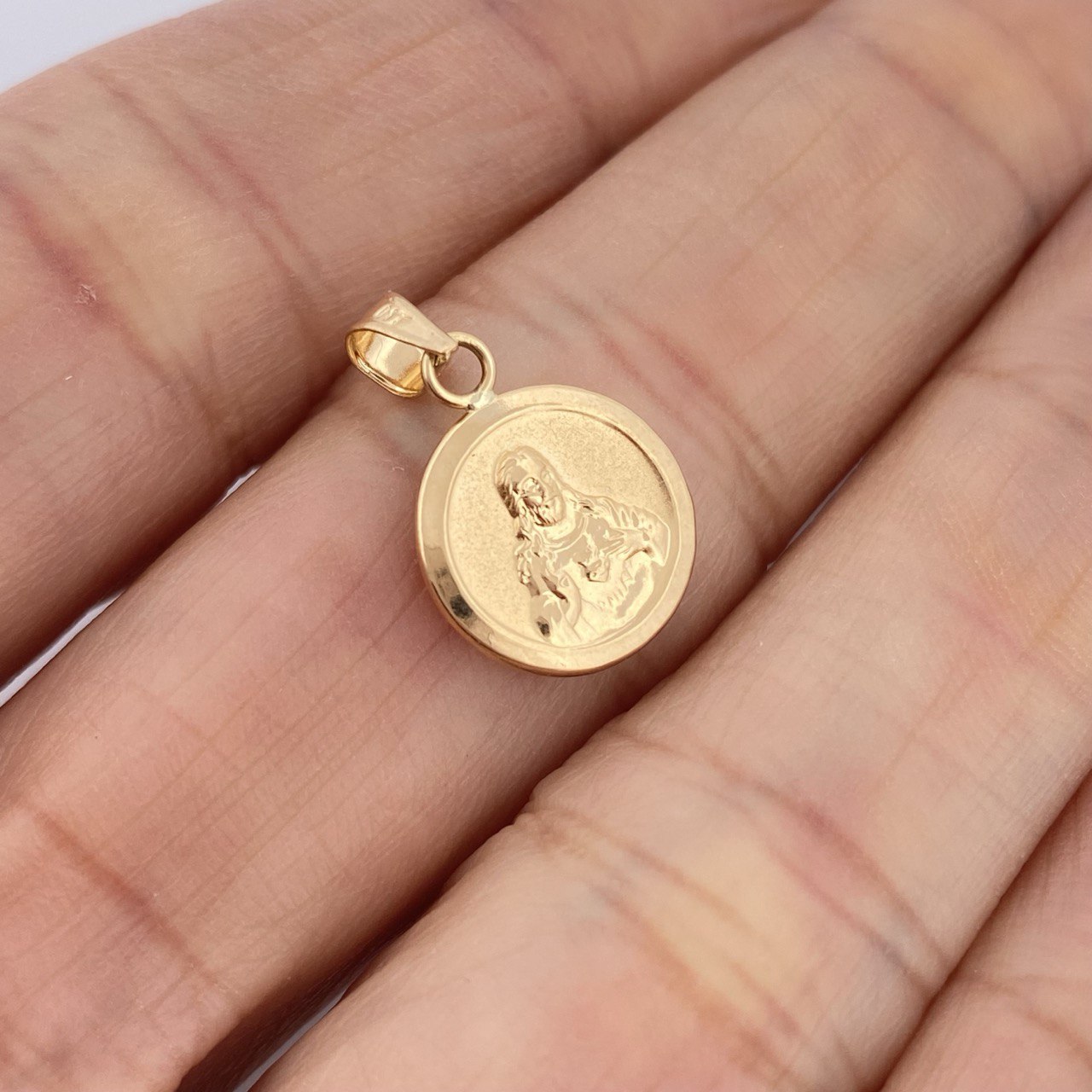 Dije Sagrado Corazon De Jesus - Virgen Del Carmen 0.6gr / 3/4 in / Oro Amarillo 18K &