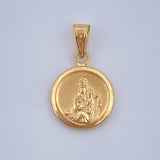 Dije Sagrado Corazon De Jesus - Virgen Del Carmen 0.6gr / 3/4 in / Oro Amarillo 18K &