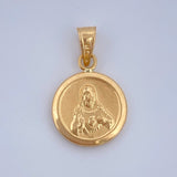 Dije Sagrado Corazon De Jesus - Virgen Del Carmen 0.6gr / 3/4 in / Oro Amarillo 18K &