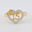 Double Heart Quinceañera Ring 2.45 g / T6 1/2 18K Yellow Gold