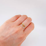 Double Heart Quinceañera Ring 2.45 g / T6 1/2 18K Yellow Gold