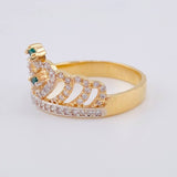 Anillo Corona Corazon Tupido 3.25 g / T6 3/4 Dos Oros Amarillo Blanco 18K