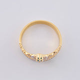 Anillo Corona Corazon Tupido 3.25 g / T6 3/4 Dos Oros Amarillo Blanco 18K