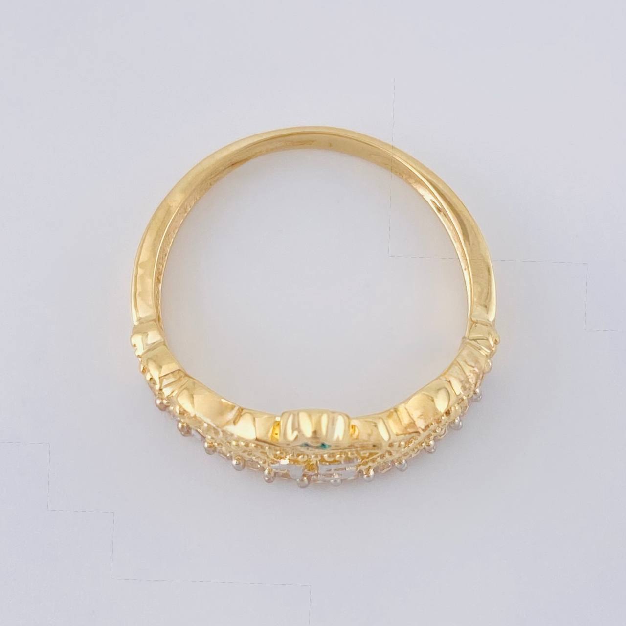 Quinceañera Crown Ring Heart 3.2 g / T7 1/4 Two-Tone Yellow White Gold 18K