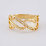 Anillo Rustico Filigrama Cruzado 2.6 g / T6 1/2 Oro Amarillo 18K