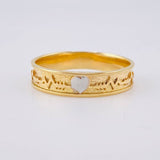 Anillo Corazón Linea De La Vida 3.15 g / T9 1/4 Dos Oros Amarillo Blanco 18K
