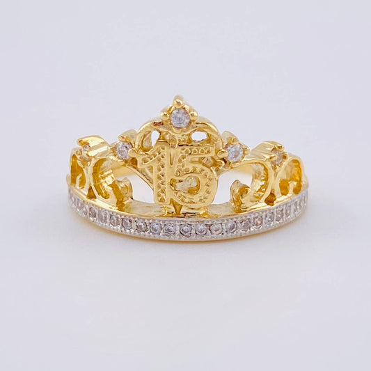 Quinceañera Crown Ring 4.7 g / T8 Yellow Gold 18K