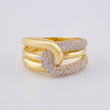 Double Crossed Rail Ring 5.15 g / T7 1/2 18K Yellow Gold