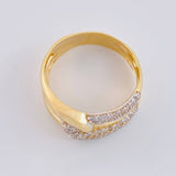 Double Crossed Rail Ring 5.15 g / T7 1/2 18K Yellow Gold