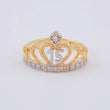 Quinceañera Crown Ring Heart 3.35 g / T7 Two-Tone Yellow White Gold 18K