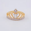 Anillo Corona Corazón Quinces 3.6 g / T6 3/4 Oro Amarillo 18K