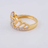 Quinceañera Crown Ring Heart 3.35 g / T7 Two-Tone Yellow White Gold 18K