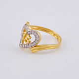 Anillo Quinces Corazón 3.4 g / T8 Dos Oros Amarillo Blanco 18K
