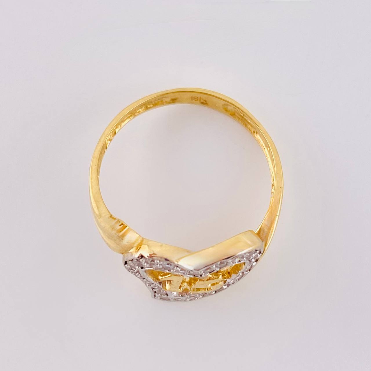 Anillo Quinces Corazón 3.4 g / T8 Dos Oros Amarillo Blanco 18K