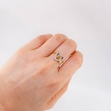 Anillo Quinces Corazón 3.4 g / T8 Dos Oros Amarillo Blanco 18K