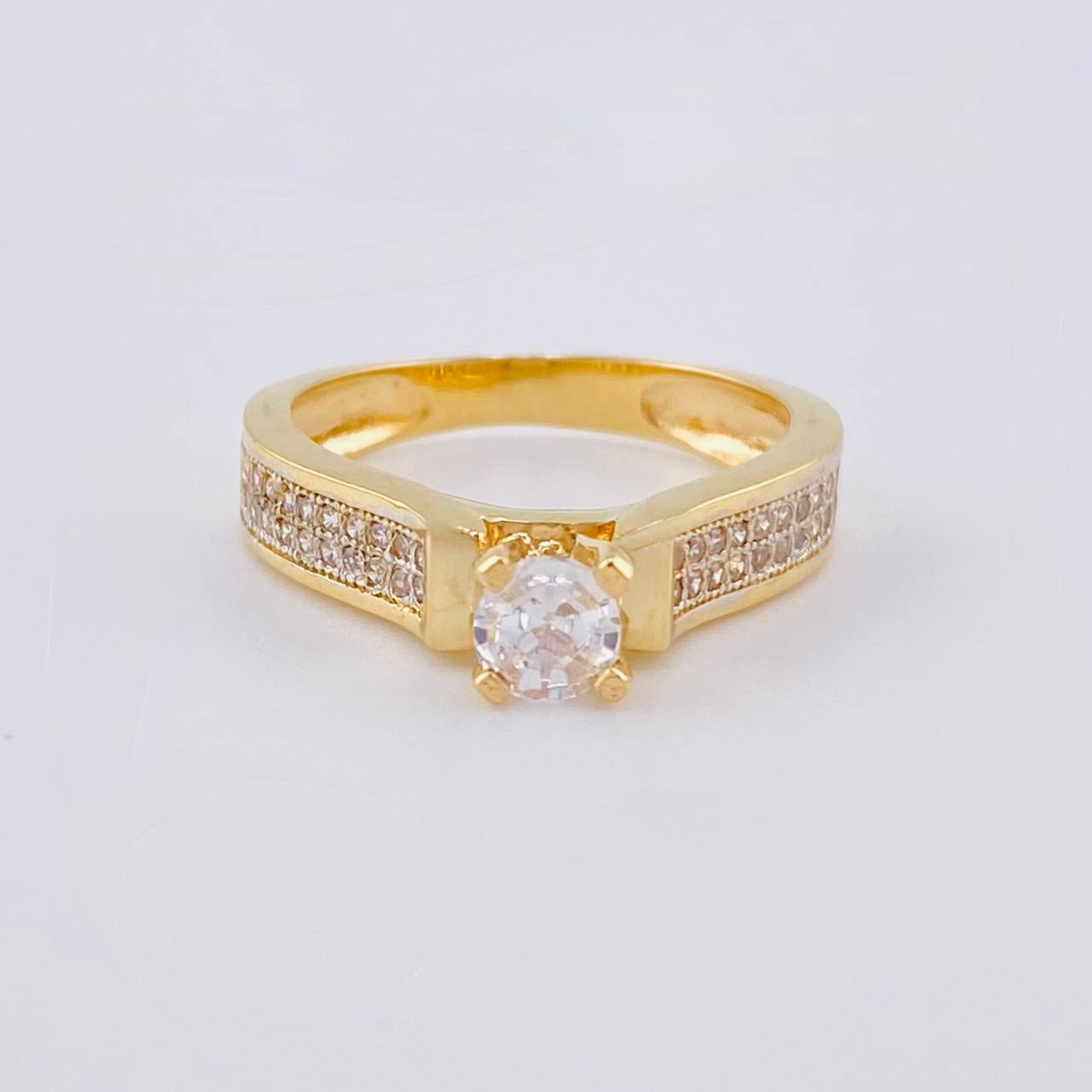 Solitaire Ring Four Prongs Dense 4.15 g / T6 1/4 Yellow Gold 18K