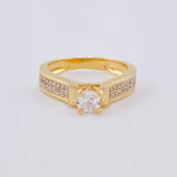 Solitaire Ring Four Prongs Dense 4.15 g / T6 1/4 Yellow Gold 18K
