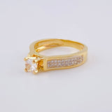 Solitaire Ring Four Prongs Dense 4.15 g / T6 1/4 Yellow Gold 18K