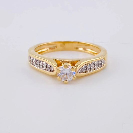 Solitaire Ring Bridge 3.05 g / T6 1/2 Two Yellow White Gold 18K