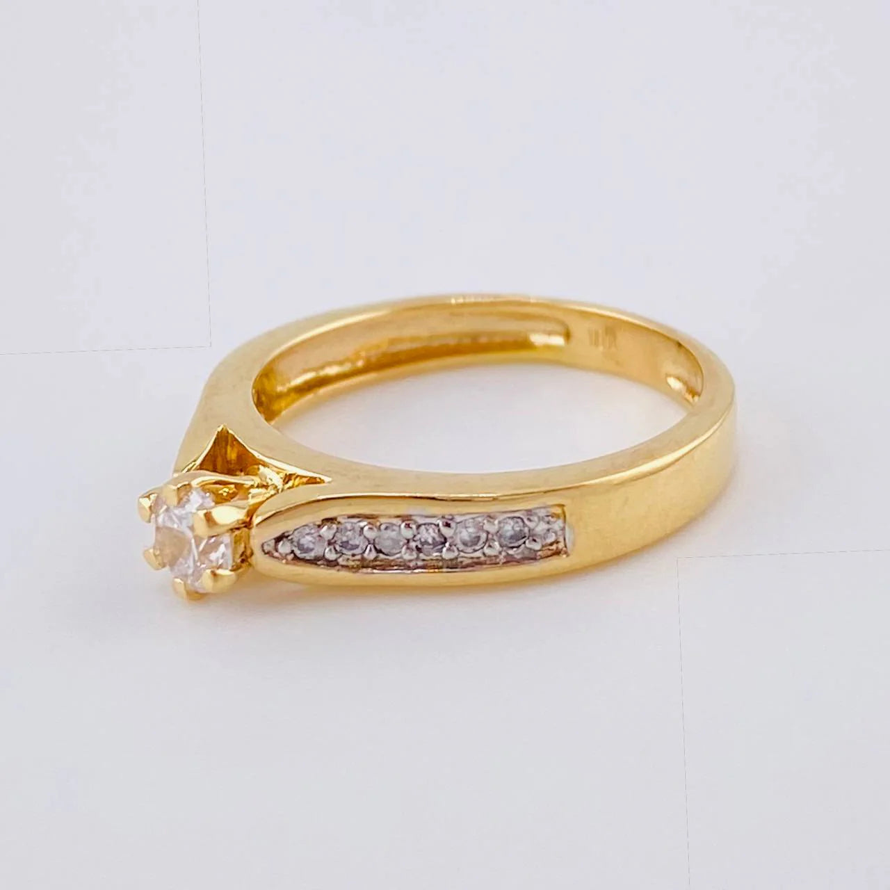 Solitaire Ring Bridge 3.05 g / T6 1/2 Two Yellow White Gold 18K