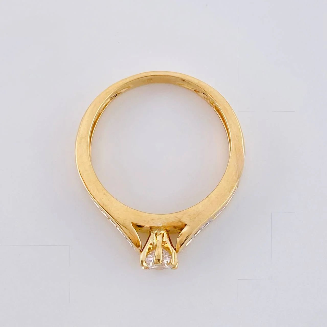 Solitaire Ring Bridge 3.05 g / T6 1/2 Two Yellow White Gold 18K