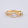 Double Line Solitaire Ring Dense 3.25 g / T7 Yellow Gold 18K