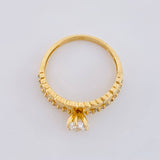 Solitaire Ring Dual Hearts 2.35 g / T6 1/4 Yellow Gold 18K