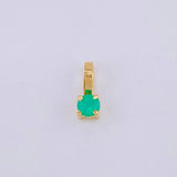 Pendant Emerald Stone 9Pts 0.2 g / 3/4 in Yellow Gold 18K