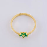 Emerald Flower Ring 20Pts 1.5 g / T5 1/2 18K Yellow Gold