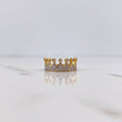 Crown Ring 3.35gr / T5 3/4 / White Zircons Two-tone Yellow and White Gold 18K $