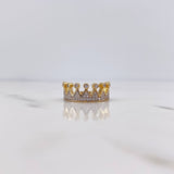 Crown Ring 3.35gr / T5 3/4 / White Zircons Two-tone Yellow and White Gold 18K $