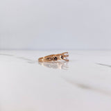 Ring Solitaire X 2.55gr / Size 6 3/4 / Black Zircons White Rose Gold 18K $