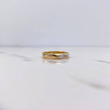 Ring Band Rhombus 2.65gr / Size 6 3/4 / White Zircons 18K Yellow Gold $