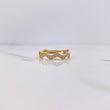 Zig-Zag Wave Ring 1.85gr / Size 6 3/4 / White Zircons 18K Yellow Gold $