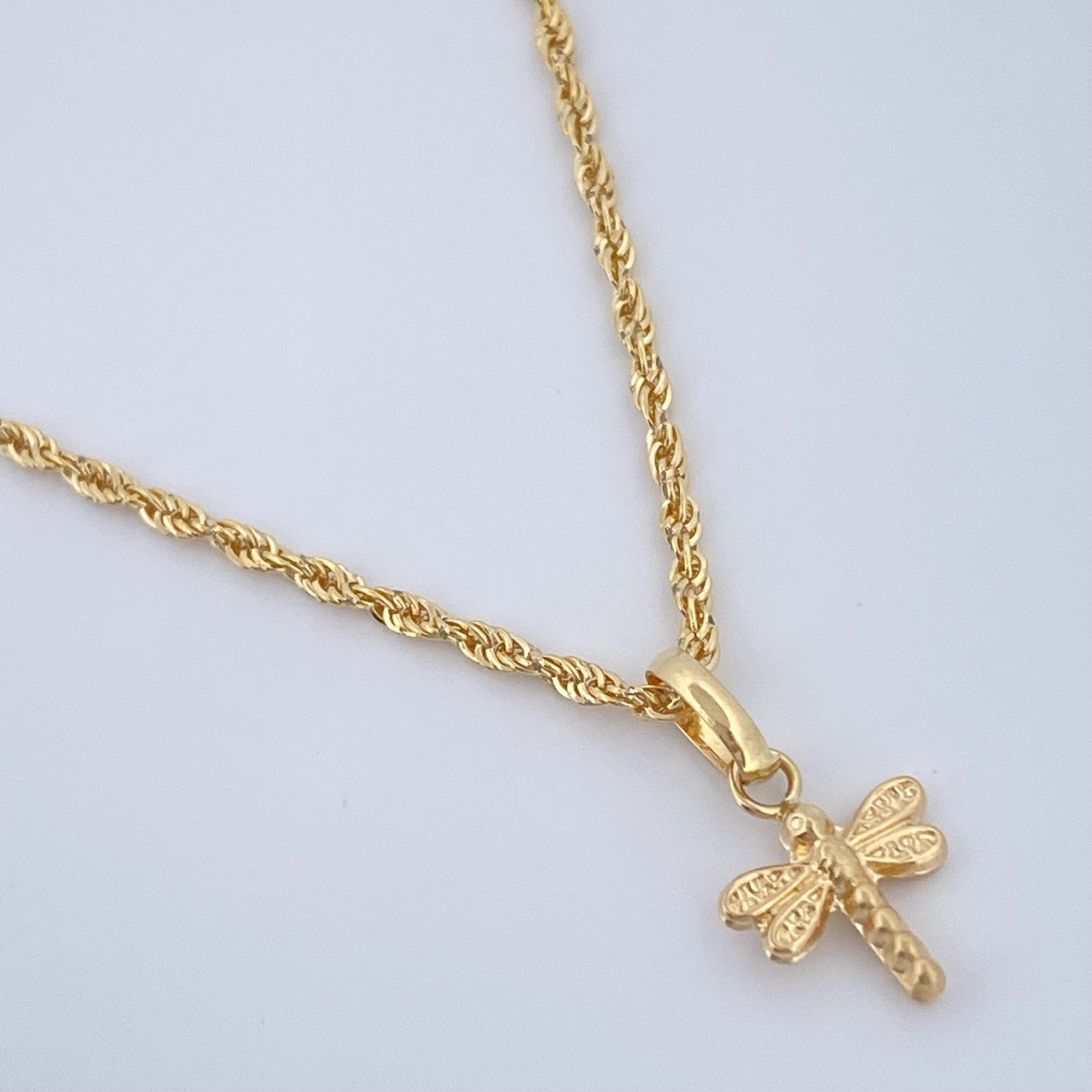 Set Cadena y Dije Lazo + Libelula 1,2gr / Oro Amarillo 18K &