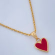 Set Cadena y Dije Lazo + Corazon  Electroestatico Rojo 1,8gr / Oro Amarillo 18K &