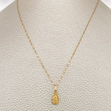 Set Cadena y Dije Flor Espejo + Silueta Virgen de Guadalupe 0,65gr / Oro Amarillo 18K &