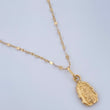 Set Cadena y Dije Flor Espejo + Silueta Virgen de Guadalupe 0,65gr / Oro Amarillo 18K &
