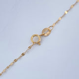 Set Cadena y Dije Flor Espejo + Silueta Virgen de Guadalupe 0,65gr / Oro Amarillo 18K &