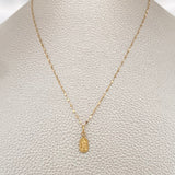 Set Cadena y Dije Flor Espejo + Silueta Virgen de Guadalupe 0,6gr / Oro Amarillo 18K &