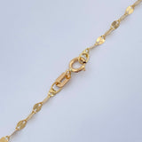 Set Cadena y Dije Flor Espejo + Virgen Maria Auxiluadora 1,5gr / Oro Amarillo 18K &