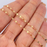 Set Cadena y Dije Flor Espejo + Virgen Maria Auxiluadora 1,5gr / Oro Amarillo 18K &