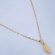 Set Cadena y Dije Flor Espejo + Silueta Virgen de Guadalupe 1,25gr / Oro Amarillo 18K &