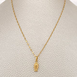 Set Cadena y Dije Flor Espejo + Silueta Virgen de Guadalupe 1,25gr / Oro Amarillo 18K &