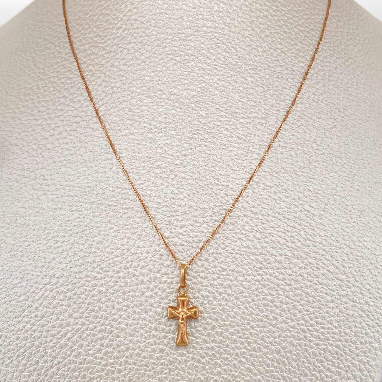 Venetian Chain and Pendant Set + Cross 1.65gr / 18K Rose Gold &