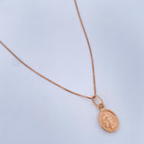 Set Cadena y Dije Veneciana + Virgen de Guadalupe 1,85gr / Oro Rosa  18K &