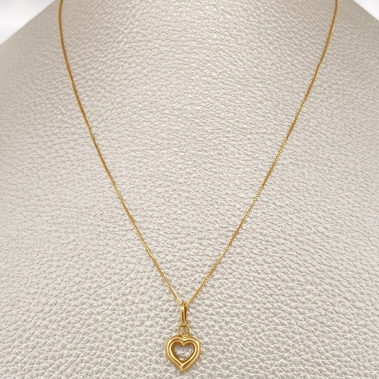 Set Cadena y Dije Veneciana + Corazon 1,45gr / Oro Amarillo 18K &