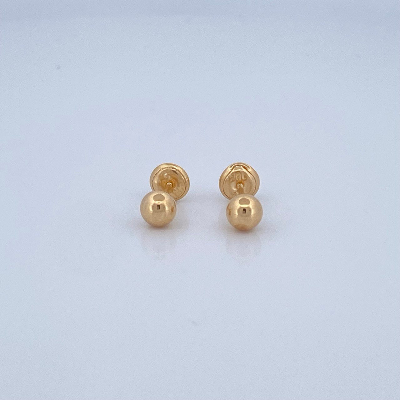 Stud Earrings Bead 0.6gr / 18K Gold $