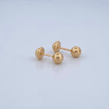 Stud Earrings Bead 0.6gr / 18K Gold $