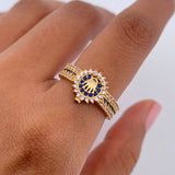 Crown Strap Ring RX 3.5gr / Size 6 1/4 / 18K Gold &